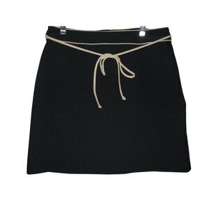 My Michelle Skirt Womens 9/10 Black w/Tan trim Short A-line high waist rise